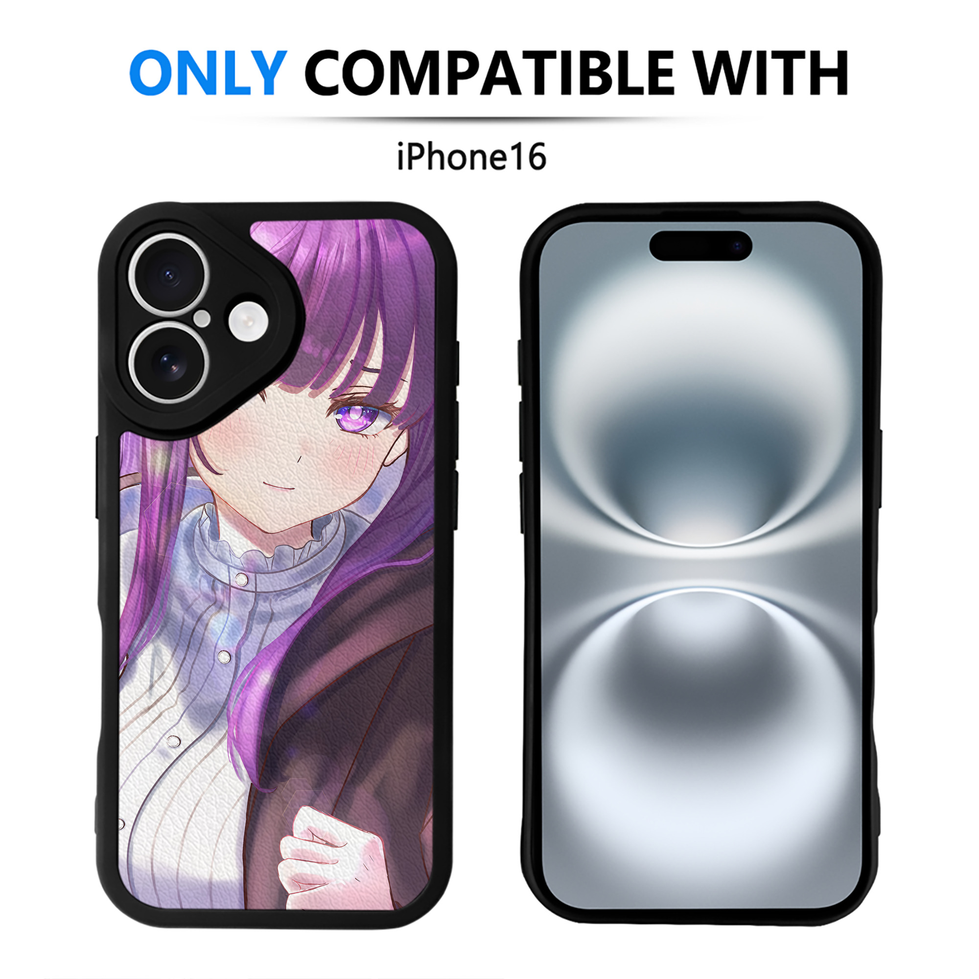 （画像用） 葬送のフリーレン Frieren 【iPhone 16シリーズ対応】シリコンスマホケース（レザー調） 材質：シリコン
